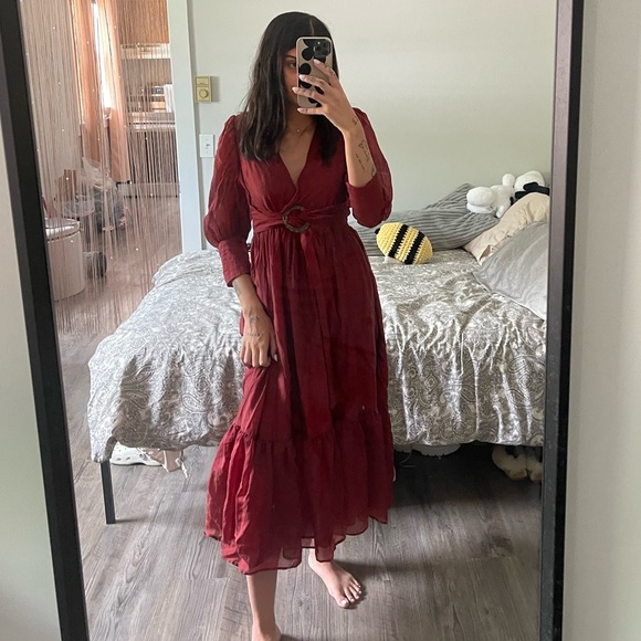 INA red midi dress - Picture 1 of 3
